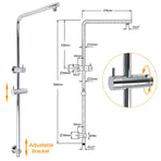 WELS Chrome Dual 10" Slim Rain Shower 5 Modes Handset Mixer Valve Sliding Rail + Single Mixer