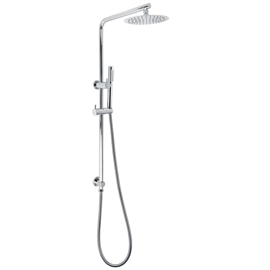 Bathroom Round 8" Rain Shower Head Single Mode Brass Handheld Spray Rail Arm Set