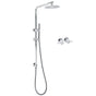 WELS Bathroom Round 8" Rain Shower Head Single Mode Brass Handheld Spray Rail Arm Set Twin Taps