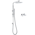 WELS 2 In 1 Shower Head Set Sliding Rail 3 Mode Handheld Arm 10" Round Chrome Taps
