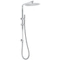 12" Rainfall + Brass Handheld Twin Shower Heads Rail Diverter Arm Round Set