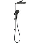 Matt Black 10" Shower Rain Head Handheld Silde Wall Arm Rail Dual Bath Set