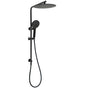 Matt Black Dual Shower 12" Large Shower Rain Head + Handheld Silde Wall Rail Set