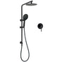 Matt Black Round 8" Shower Head Sliding Rail Arm 3 Modes Handheld Arm Dual Combo + Mixer