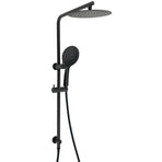 Matt Black Twin Shower Head 3 Modes Handheld 2in1 Wall Rail Arm Round 10 Inch