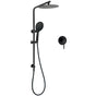 Matt Black Twin 10 Inch Shower Head 3 Modes Handheld 2in1 Wall Rail Arm Round Mixer