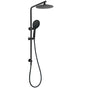 Matt Black Round 9" Rainfall Head Handheld Sliding Rail Wall Arm Dual Shower Set