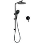 Matt Black Round 9" Rainfall Head Handheld Sliding Rail Wall Arm Dual Shower Mixer Set