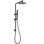 Matt Black Round 8" Rain Shower Head 3 Mode Handheld 2 in 1 Wall Arm Set