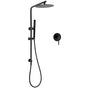 Matt Black Round 10" Rain Shower Head Brass Handheld Slide Rail Riser Arm Mixer Set