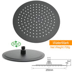 Matt Black Round 10" Rain Shower Head Brass Handheld Slide Rail Riser Arm Mixer Set