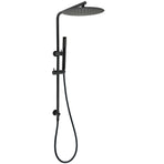 Round 300mm Rain Shower Head Brass Handheld Riser Rail Set Diverter Matt Black