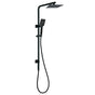 WELS Matt Black 8" Rainfall Shower Head 3 Modes Handheld Wall Rail Arm 2in1 Set