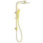 Brushed Gold Square Shower 10" Large Rain Head Handheld Silde Rail Arm 2in1 Set