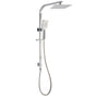 Brushed Nickel Square Twin Shower Set 8" Rain Head 3 Modes Handheld Silding Rail Arm