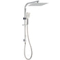 Brushed Nickel Square 2in1 Shower Set Large 12" Rain Head 3 Modes Handheld Silding Rail Arm