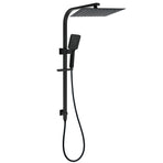 2in1 Shower Set Matt Black 12" Rainfall Head 3 Modes Handheld Silding Rail Combo