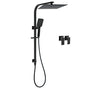 Dual Shower Set Matt Black 12" Rainfall Head 3 Modes Handheld Silding Rail Combo Double Taps