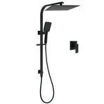 Dual Shower Set Matt Black 12" Rainfall Head 3 Modes Handheld Silding Rail Combo Mixer
