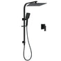Dual Shower Set Matt Black 12" Rainfall Head 3 Modes Handheld Silding Rail Combo Mixer
