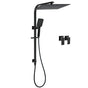 Matt Black Dual Shower Set 16" Rainfall Head 3 Modes Handheld Silding Rail Combo Twin Taps