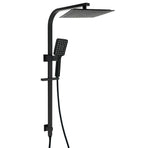 Matt Black Square 2in1 Shower 10" Rain Head 3 Modes Handheld Silde Rail Arm Set