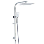WELS 2IN1 Square Shower Head Set 10" Rain Handheld Sliding Rail Arm Inbuilt Diverter