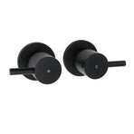 Watermark Black 1/4 Turn Twin Shower Taps Hot Cold Round Set Bath Vanity Mixer
