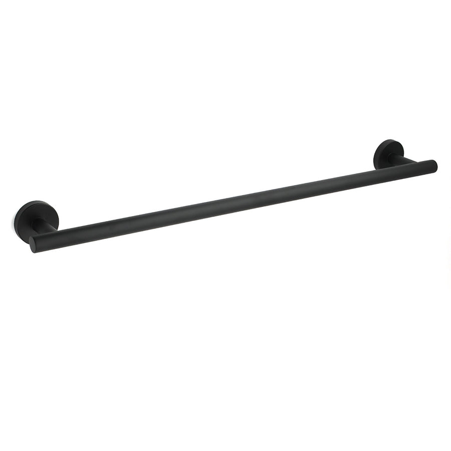 Matt Black 600mm Long Single Towel Rack Rail Holder Stainless Steel Hanger Bar