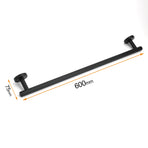 Matt Black 600mm Long Single Towel Rack Rail Holder Stainless Steel Hanger Bar