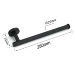 Bathroom Matt Black Round Towel Rack Holder Hook Clothes Hanger Stainless Steel