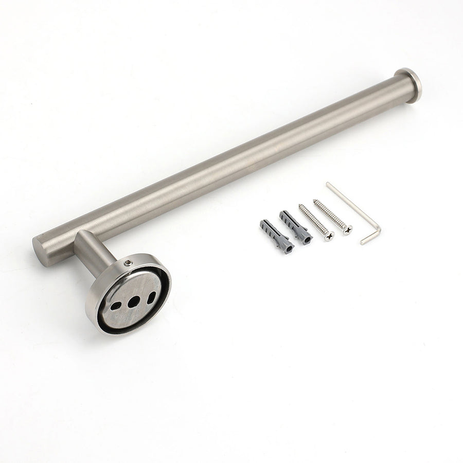 Brushed Nickel Round Towel Rack Holder Hook Clothes Hanger Bathroom Accessory