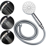 WELS Chrome Round 8" Thin Rainfall Head Handheld Sliding Rail Arm 2in1 Shower Twin Taps Set