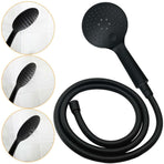 WELS Matt Black 9" Round Rain Shower Head Handheld Adjustable Rail Arm Elbow 2in1 Set