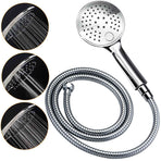 WELS Chrome Round 9" Rainfall Dual Shower Head & Handheld Sliding Rail Wall Arm Twin Taps