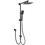 Matt Black 2in1 Set 8" Square Thin Shower Head Handheld Adjustable Silding Rail Arm