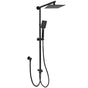 Matt Black 2in1 Set 8" Square Thin Shower Head Handheld Adjustable Silding Rail Arm