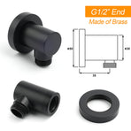Matt Black 2in1 Set 8" Square Thin Shower Head Handheld Adjustable Silding Rail Arm