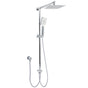 Chrome Square 8" Rain Shower Head 3 Mode Handheld Sliding Rail Arm 2 IN 1 Set Diverter