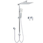 Chrome Square 10" Twin Shower Head Handheld Sliding Rail Set Wall Inlet Diverter Twin Taps