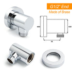 WELS Square Chrome Shower 8" Rainfall Head 3 Mode Handheld Sliding Rail Wall Arm Set