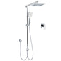 WELS Square Plastic Shower 8" Rainfall Head 3 Mode Handheld Sliding Rail Wall Arm With Mixer