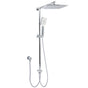 WELS Chrome Square 10" Rain Shower Head 3 Function Handheld Sliding Rail Wall Arm Set