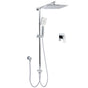WELS Chrome Square 10" Rain Shower Head 3 Mode Handheld Sliding Rail Wall Arm With Mixer