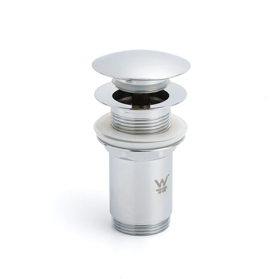 Chrome Round Basin 32mm Pop Up Brass Waste Plug Non Overflow Extension Length Drain Kit