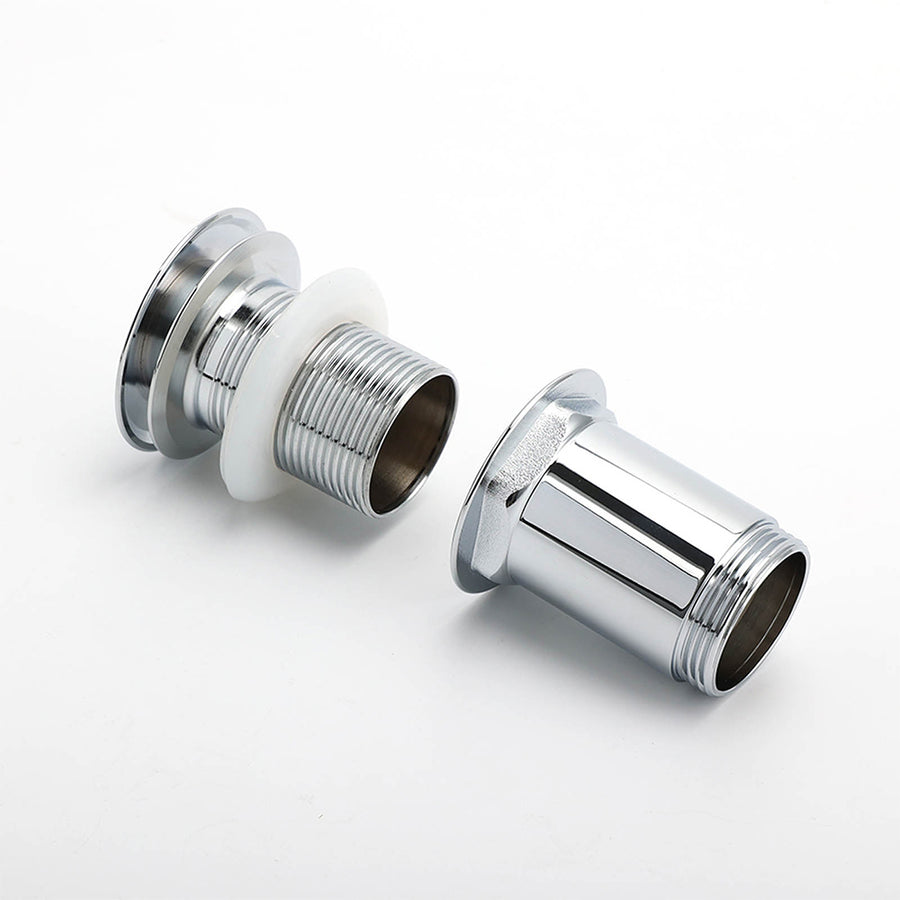 Chrome Round Basin 32mm Pop Up Brass Waste Plug Non Overflow Extension Length Drain Kit