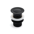 Matt Black Brass 32mm Push Pop Up Waste Plug Overflow Basin Sink Drain Outlet