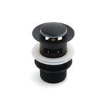 Matt Black Brass 32mm Push Pop Up Waste Plug Overflow Basin Sink Drain Outlet