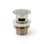 Brushed Nickel 32mm Push Pop Up Waste Plug Overflow Basin Sink Drain Outlet Kit