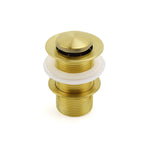 Watermark 32mm Pop Up Push Waste Plug No Overflow Basin Sink Drain Brushed Gold